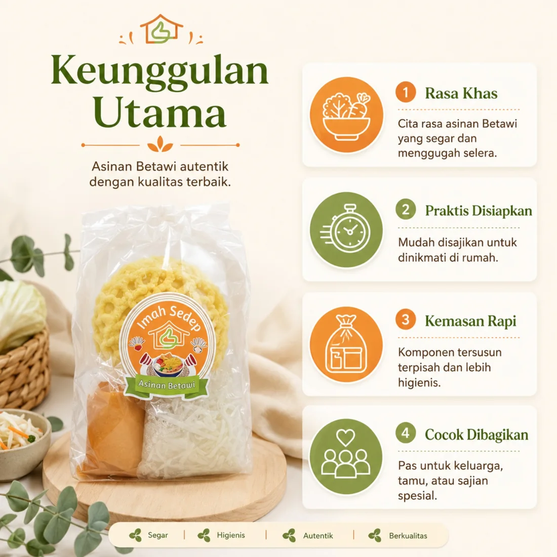 Keunggulan Asinan Betawi Imah Sedap yang praktis.